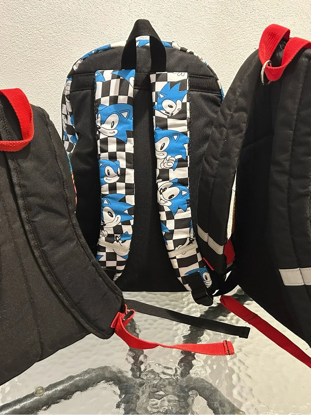 Sonic the Hedgehog Blue Checker Kids Backpack - Official Logo